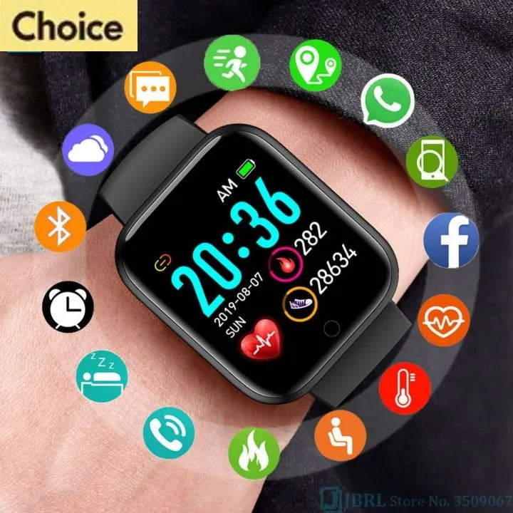 D20 Bluetooth Smart Watch Men Waterproof Sport Fitness Tracker Smart Bracelet Blood Pressure Heart Rate Monitor Y68 Smartwatch / D20 Bluetooth Smart Watch Band for Android and iOS
